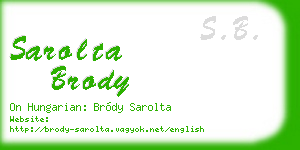 sarolta brody business card