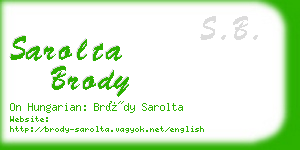 sarolta brody business card